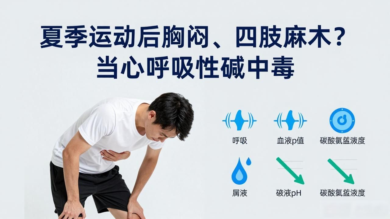 夏季运动后胸闷、四肢麻木？当心呼吸性碱中毒