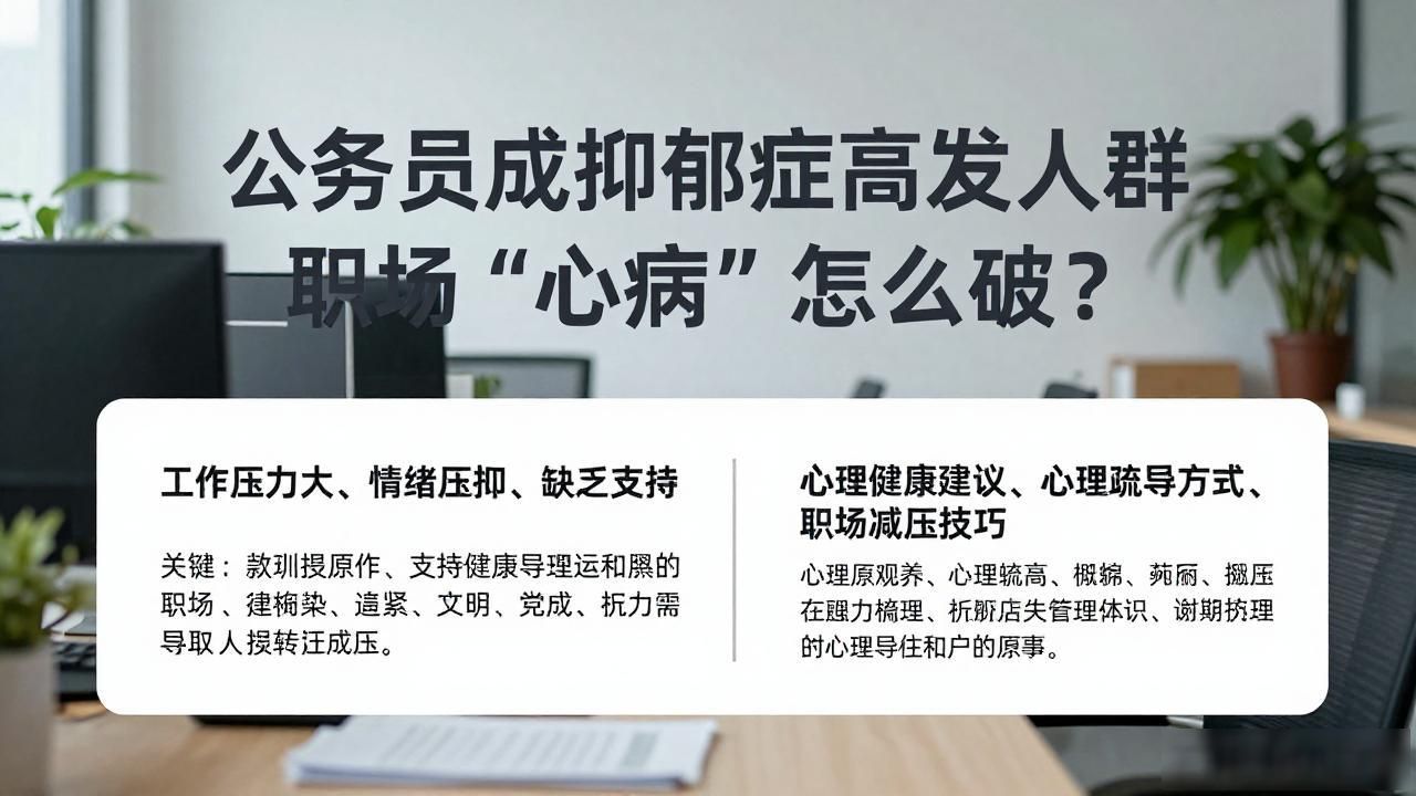 公务员成抑郁症高发人群 职场“心病”怎么破？