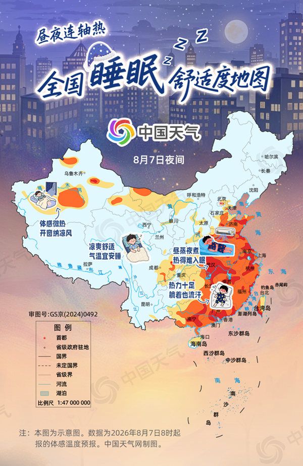 暑热消减！全国睡眠舒适度地图出炉 看哪里气温适宜安心入眠(图2)