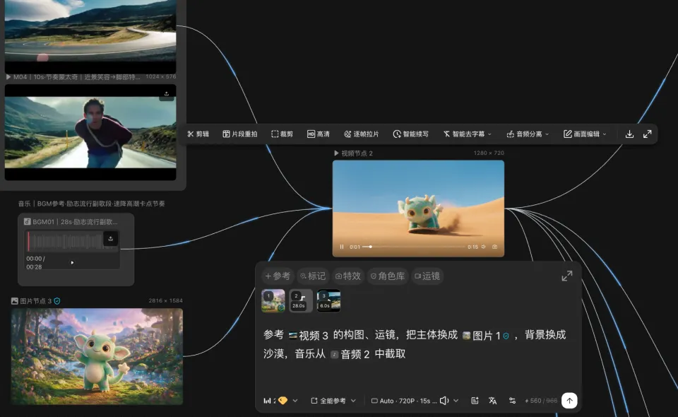 5分钟短片直出，还能定点修，LibTV这次把Seedance2.5玩明白了(图10)