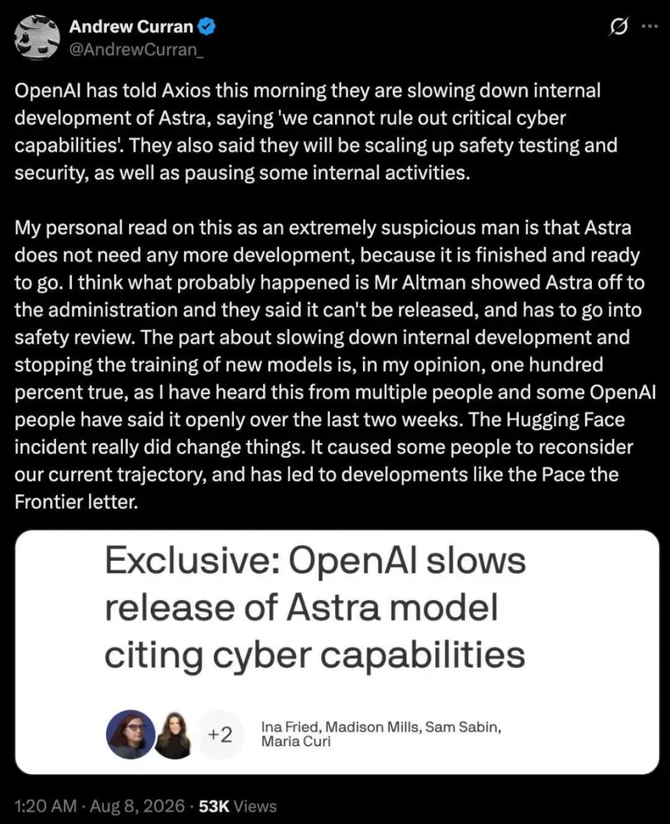OpenAI紧急暂缓自家最强模型Astra(图3)