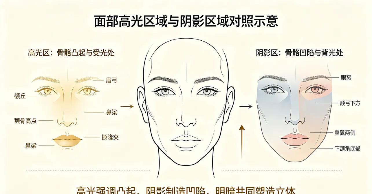 修容总显得虚假生硬？根源是不懂面部骨骼解剖逻辑(图2)