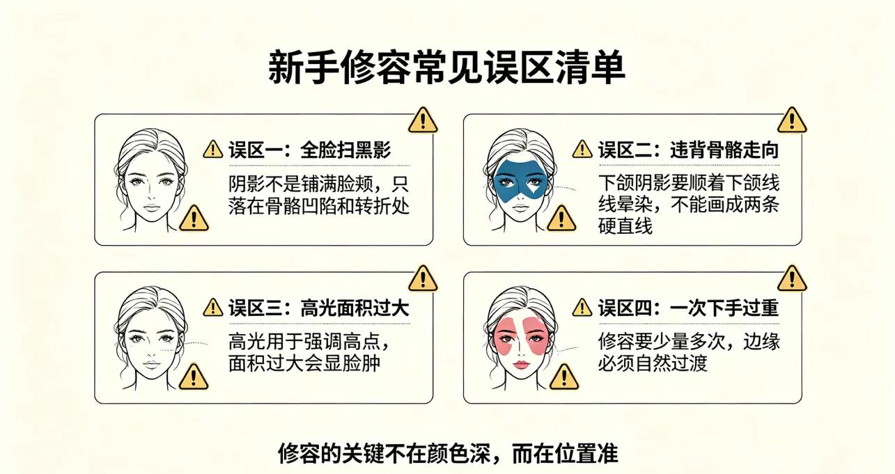 修容总显得虚假生硬？根源是不懂面部骨骼解剖逻辑(图4)