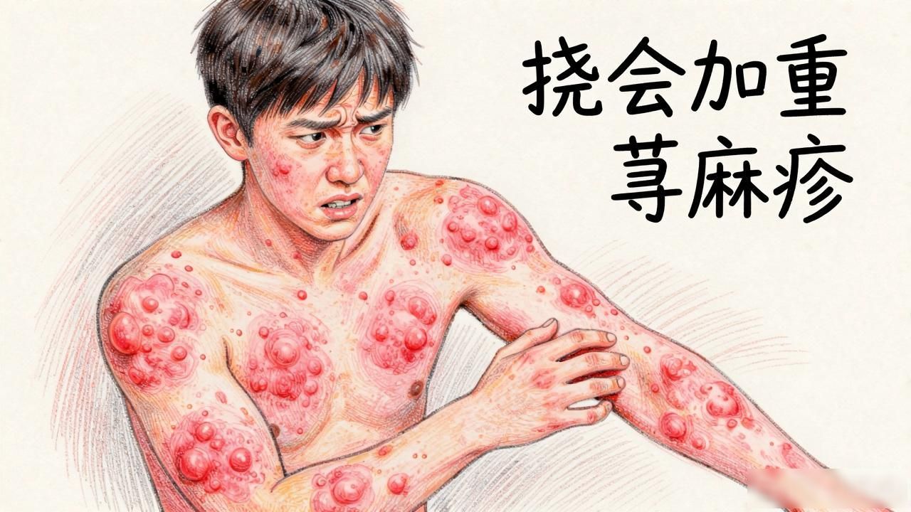 急性荨麻疹痒的睡不着，该怎么办？