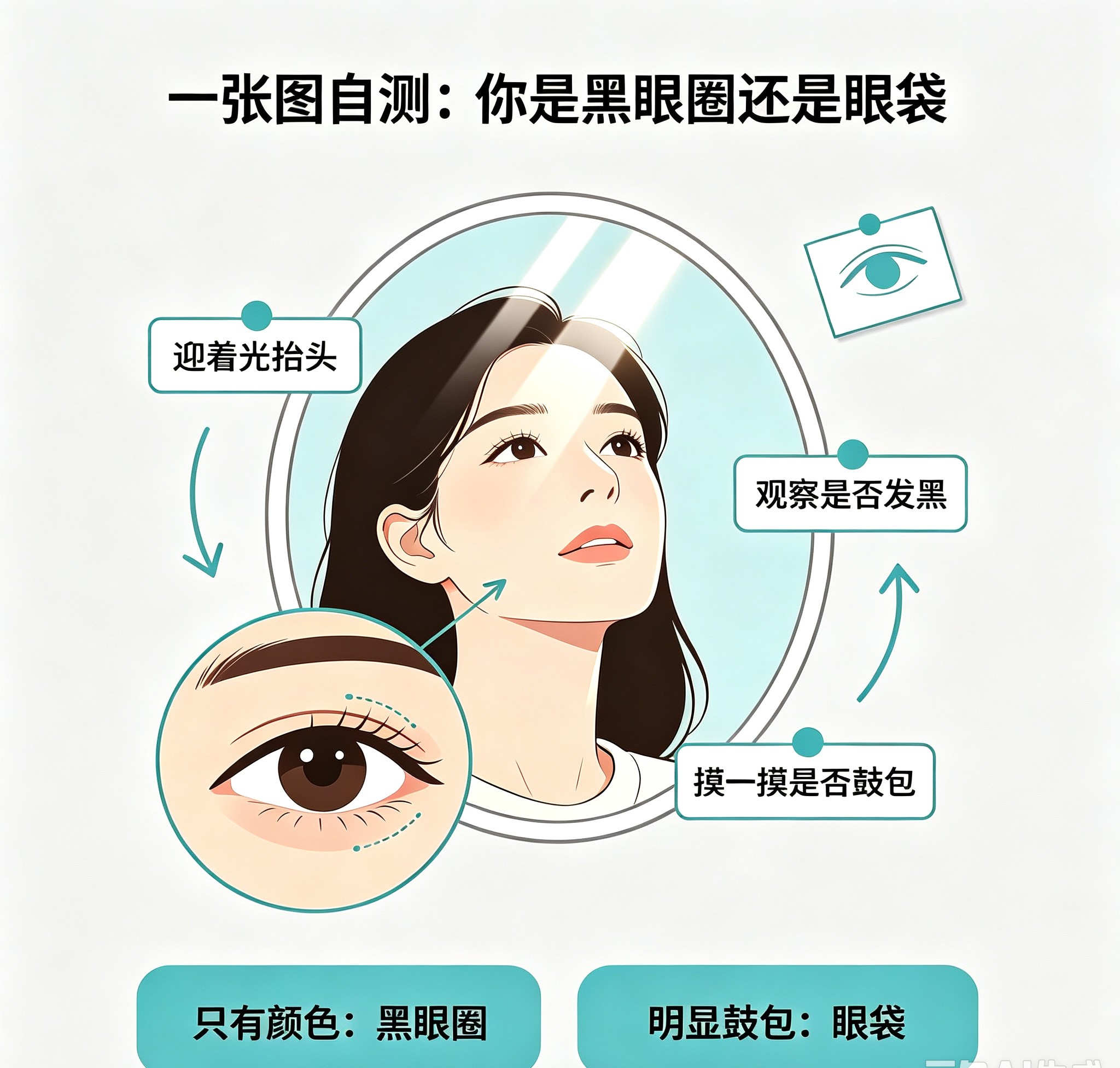 眼袋和黑眼圈是一回事吗？90%的人都搞错了，难怪一直消不掉(图2)