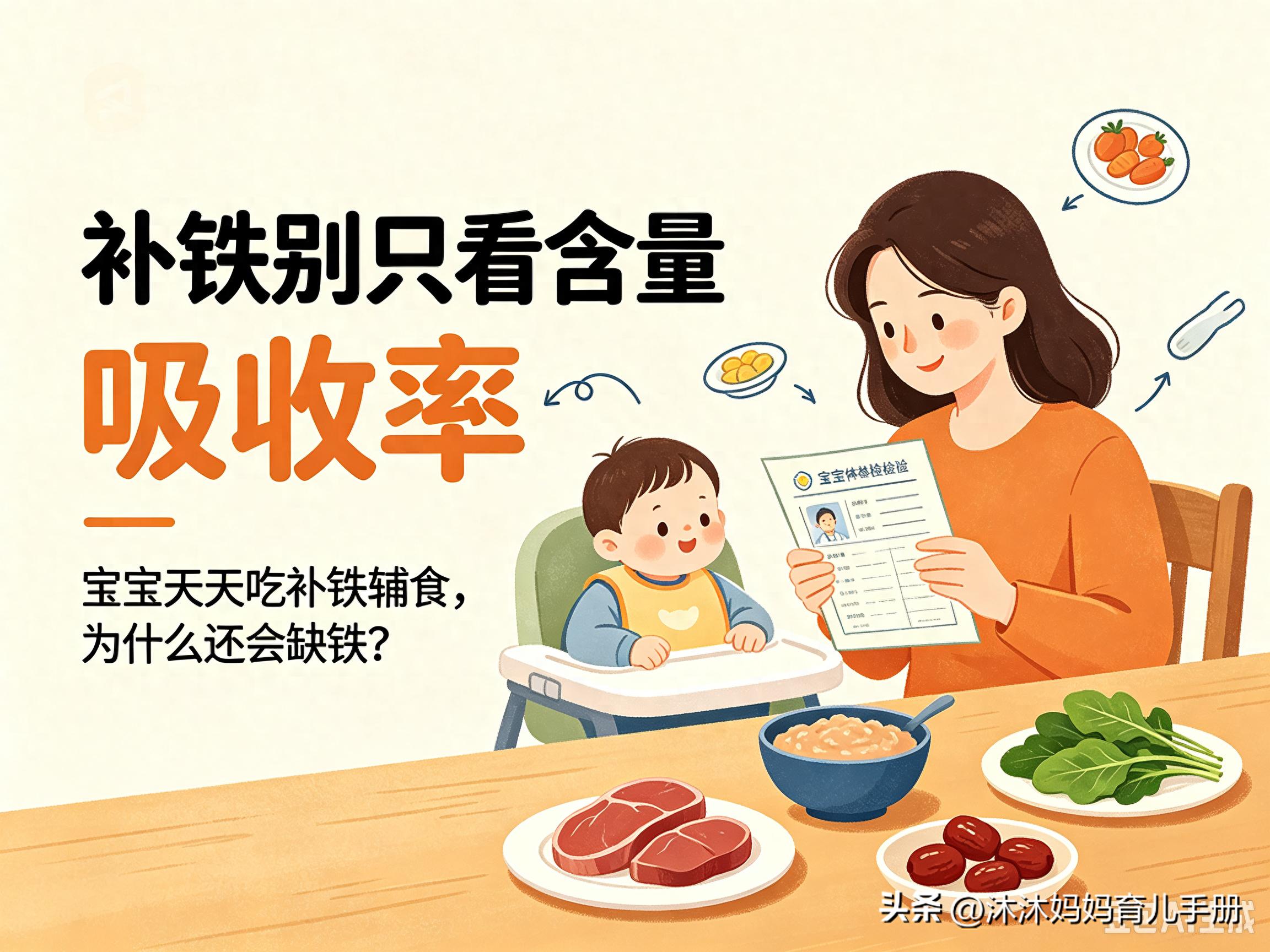 天天做补铁辅食，宝宝体检依旧缺铁？儿科提醒: 大概率吃法错了(图1)