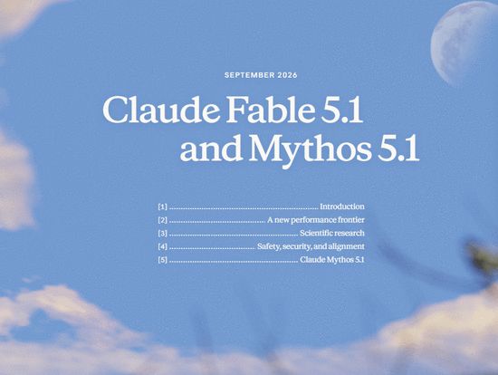 凌晨最强模型上新，Claude Fable 5.1突然发布，