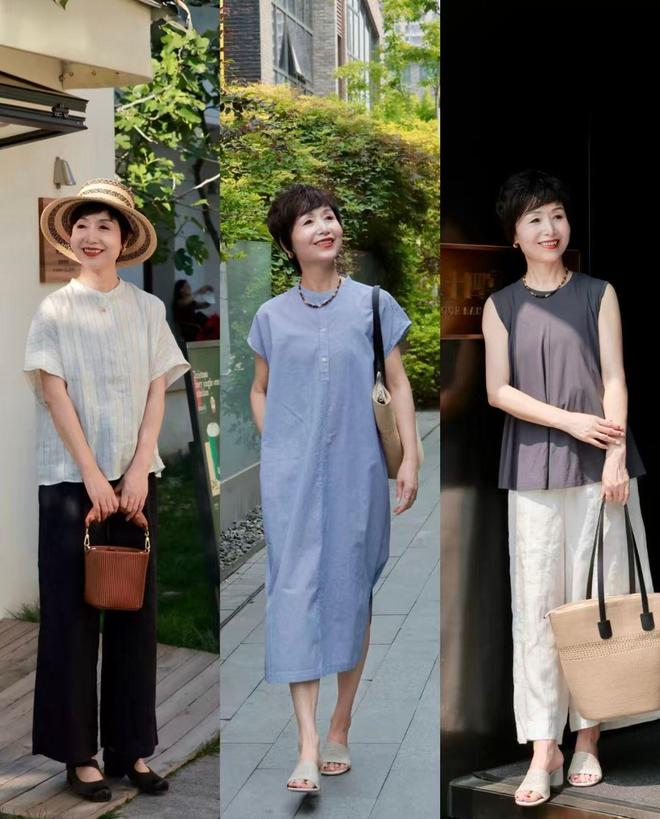 女人到了60岁衣服少穿大红大绿，试试这些纯色单品，高级又耐看(图5)