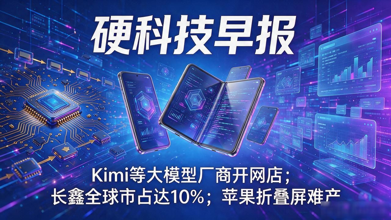 硬科技早报|Kimi等大模型厂商开网店；长鑫全球市占达10%