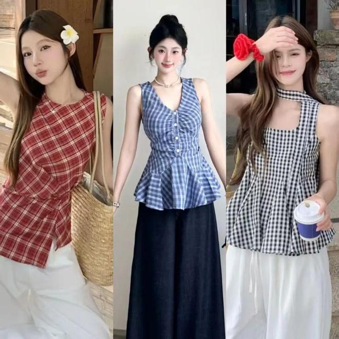 女人到了中年别总穿黑白灰，试试这几款格纹单品，时尚又复古(图6)