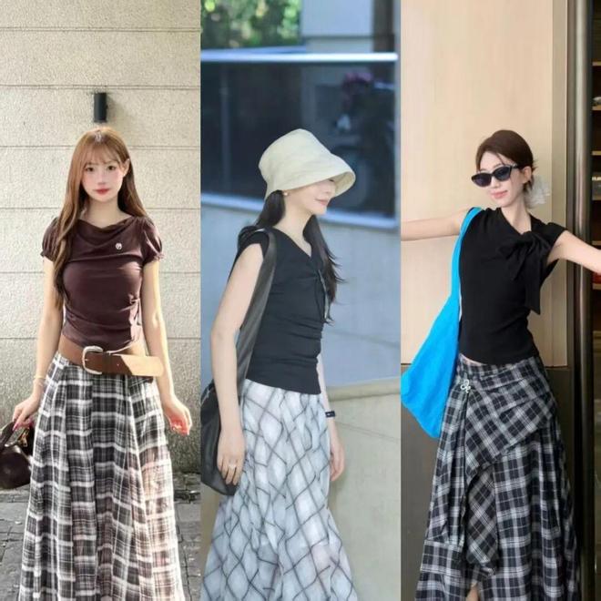 女人到了中年别总穿黑白灰，试试这几款格纹单品，时尚又复古(图9)