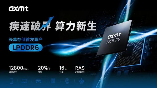 长鑫官宣LPDDR6率先实现旗舰手机端量产