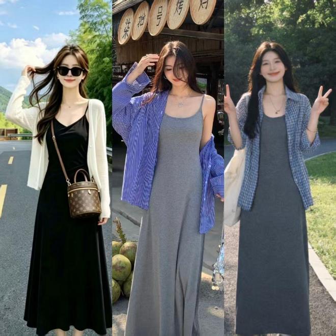 选来选去还是穿裙子最方便，看看这几款吊带裙，轻盈又舒适(图9)