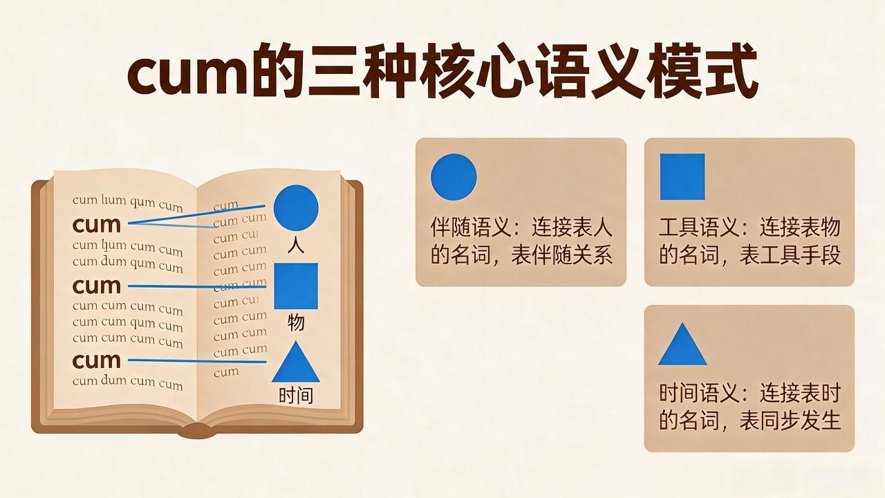 一个来自拉丁语的“语法遗珠”：介词cum的深度解码与考点突围