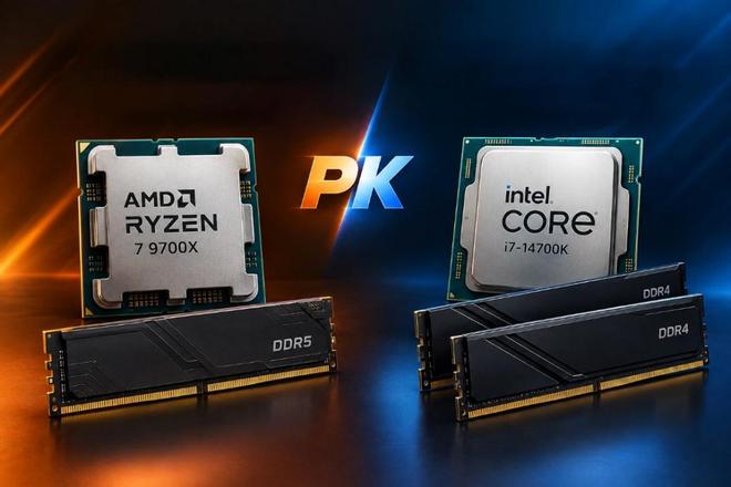 怎么选?锐龙9700X+单条DDR5实战14700K+双通道DDR4(图1)