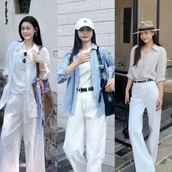 聪明女人裤子从来不会买太多，白色裤子才最实用，百搭又清爽(图4)