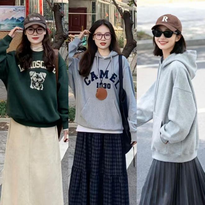 早秋衣服千万别乱买，准备几件百搭的卫衣，舒适简约又减龄(图2)