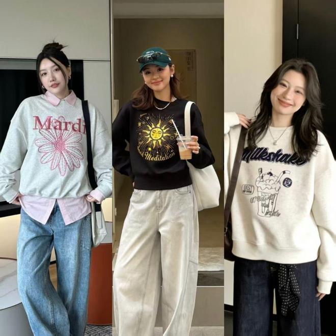 早秋衣服千万别乱买，准备几件百搭的卫衣，舒适简约又减龄(图3)