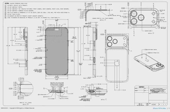 iPhone18 Pro机密图纸遭官方曝光：配件厂狂欢，友商