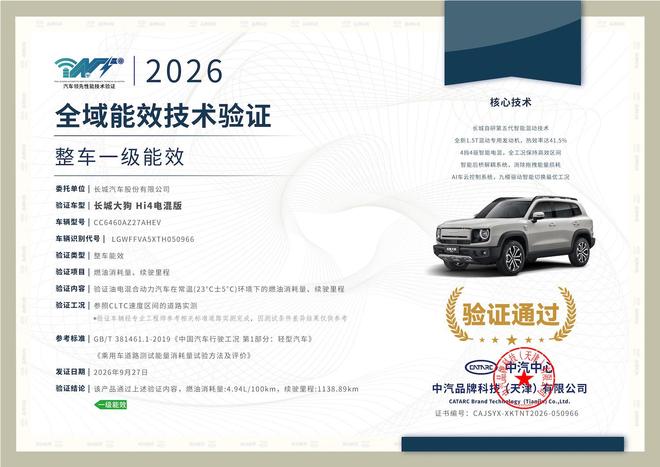 混动+四驱+城市NOA 长城大狗HEV混动版上市 10.59万元起(图7)