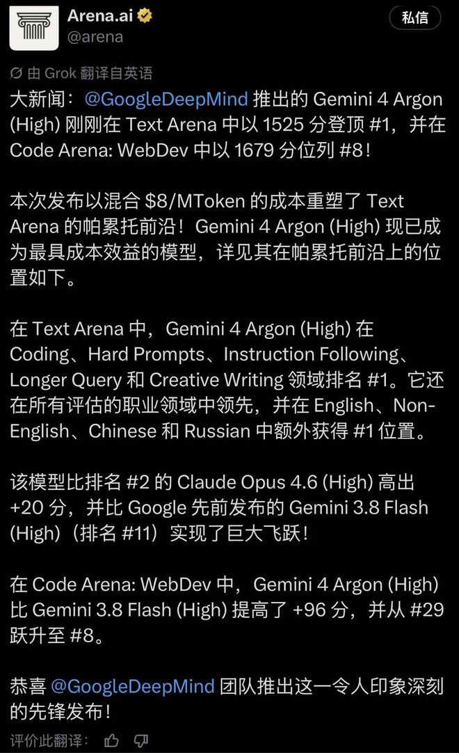 刚刚，谷歌Gemini 4 Argon杀回前三！追平GPT-6 Astra，Token价只要1/5(图16)