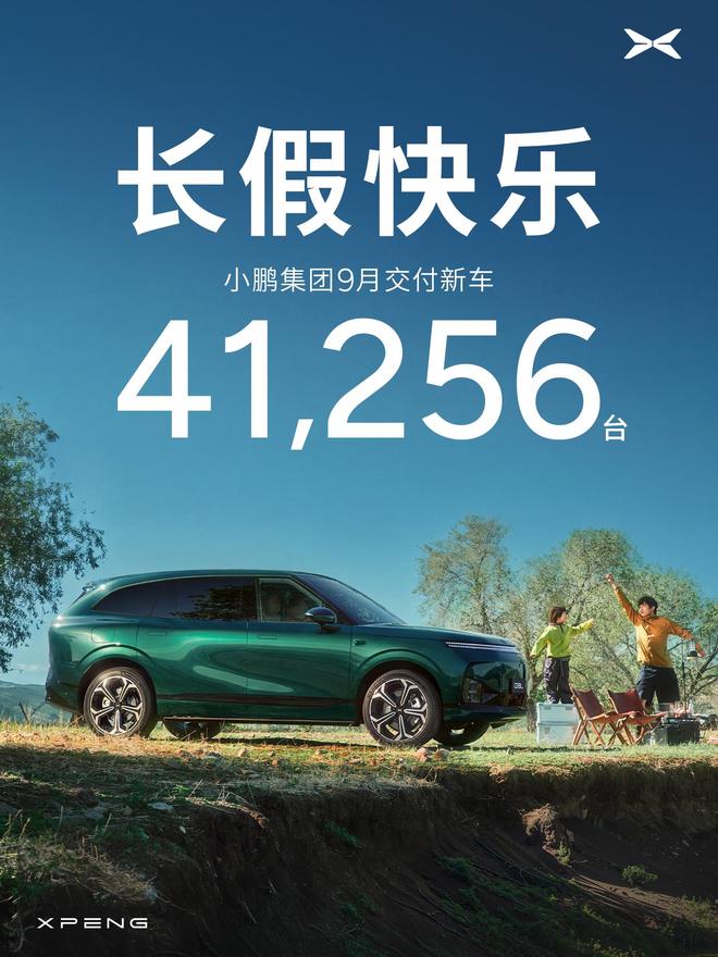 小鹏集团9月共交付新车41,256 台 环比增长5%