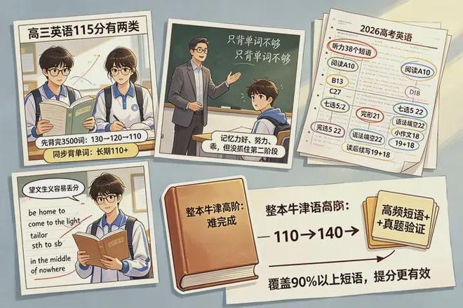 高三英语115上下，一直背单词没提分，如何快速突破130？