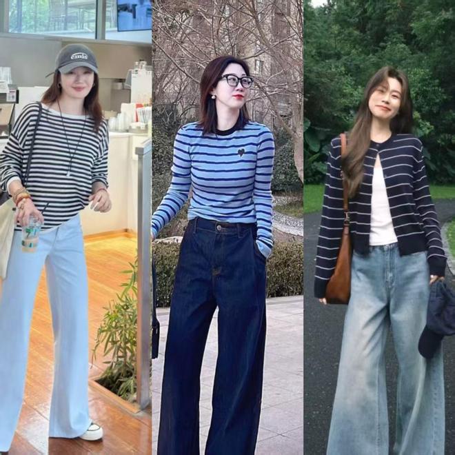 早秋衣服没必要越买越多，准备几件条纹衫，减龄耐看又舒适(图7)