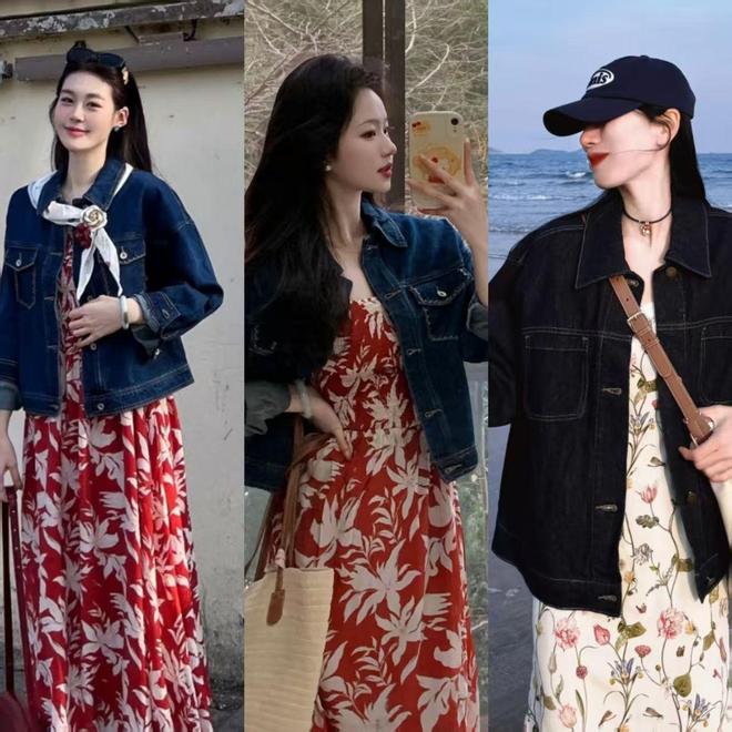 秋天真的很适合穿印花裙，搭配这几款外套，优雅显瘦又高级(图8)