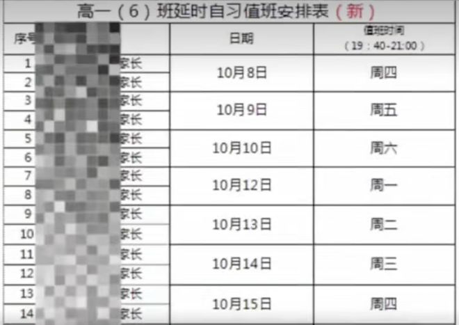 学校要求家长轮值晚自习，校方称“自愿参加，没时间可申请调整”