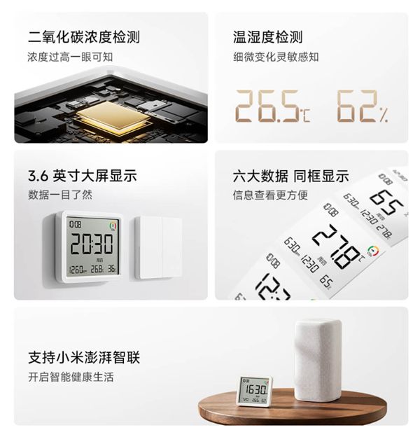 129元！米家智能温湿度计3 Pro开售：3.6英寸大屏、新增二氧化碳检测(图2)