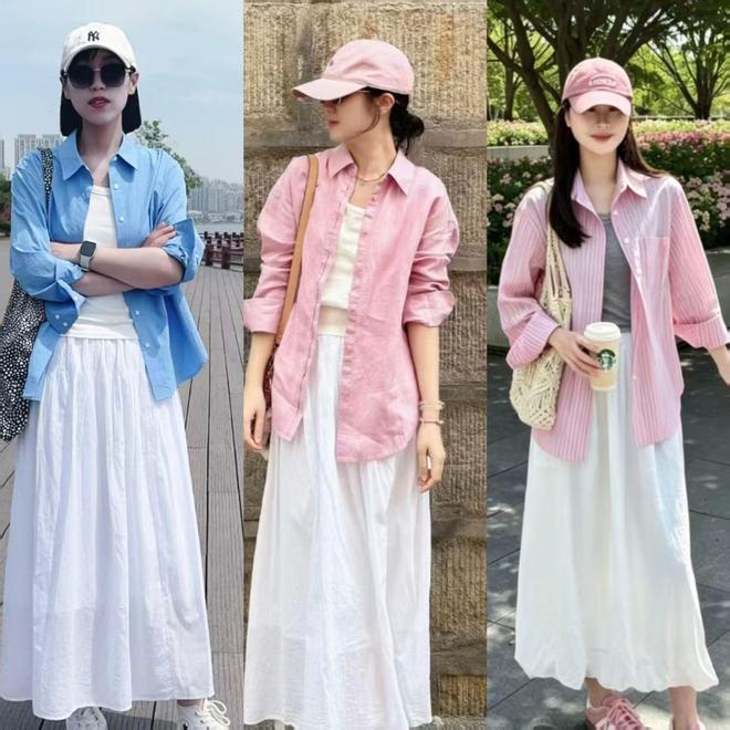 入秋不要总穿黑色长裤，试试这几款白裙子，清爽高级又显瘦(图7)