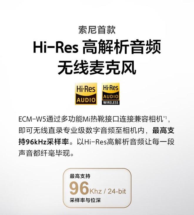 索尼首款32-bit浮点Hi-Res无线监听麦克风ECM-W5发布，2799元(图2)