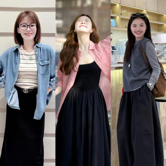 女人不管多大年纪，都要准备一条黑色半身裙，百搭显瘦又很有气质(图2)
