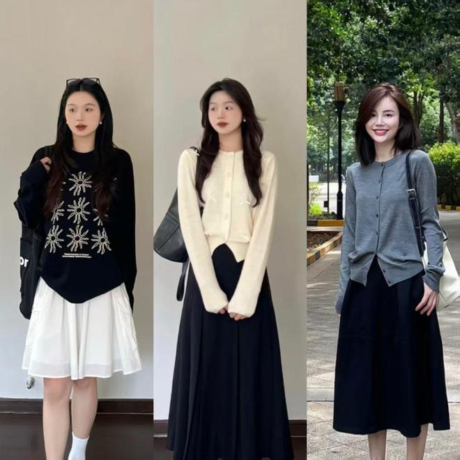女人不管多大年纪，都要准备一条黑色半身裙，百搭显瘦又很有气质(图6)