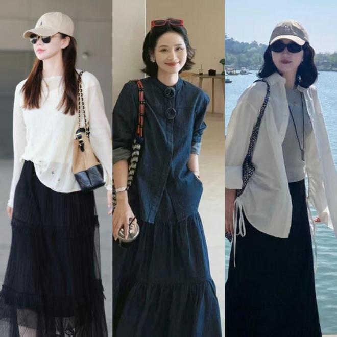 女人不管多大年纪，都要准备一条黑色半身裙，百搭显瘦又很有气质(图7)