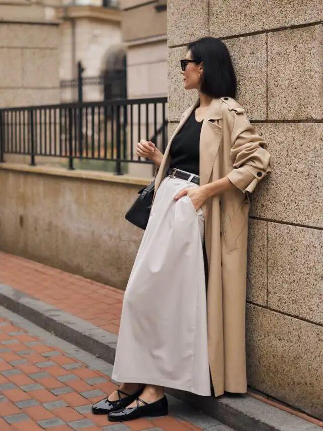 “风衣+裙子”才是今年秋天绝美搭配，这样搭显瘦还时髦(图35)