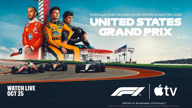 苹果宣布为Apple TV上的F1赛事支持杜比全景声，美国大奖赛率先上线(图1)