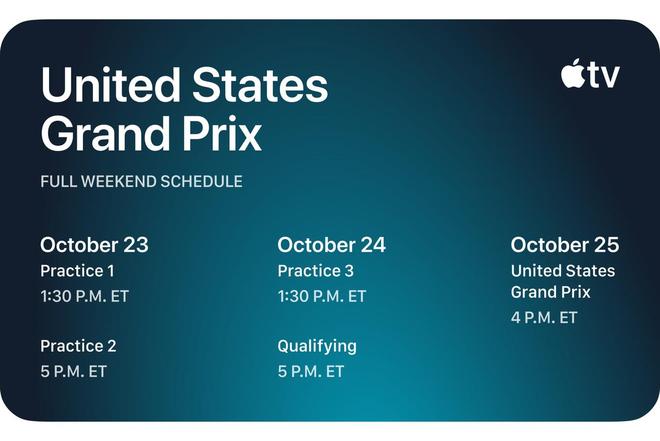 苹果宣布为Apple TV上的F1赛事支持杜比全景声，美国大奖赛率先上线(图4)