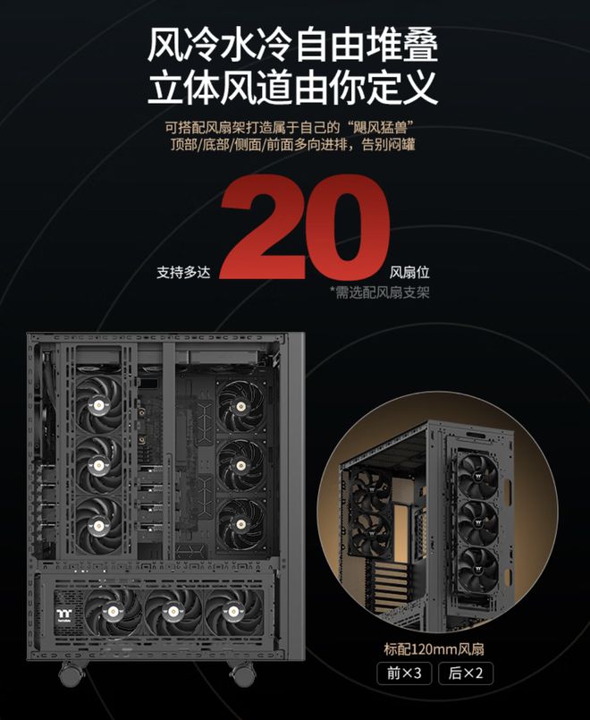 曜越推出AX600 Pro机箱：提供多达20个风扇位，899元(图5)